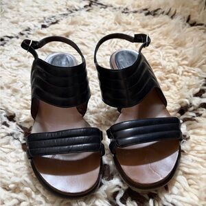 Marni 90’s kitten heel Black Leather Sandals 36.5